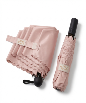 테디베어 50 6K 핑크 컬러암막 물결자수 휴대용 경량 3단 양우산