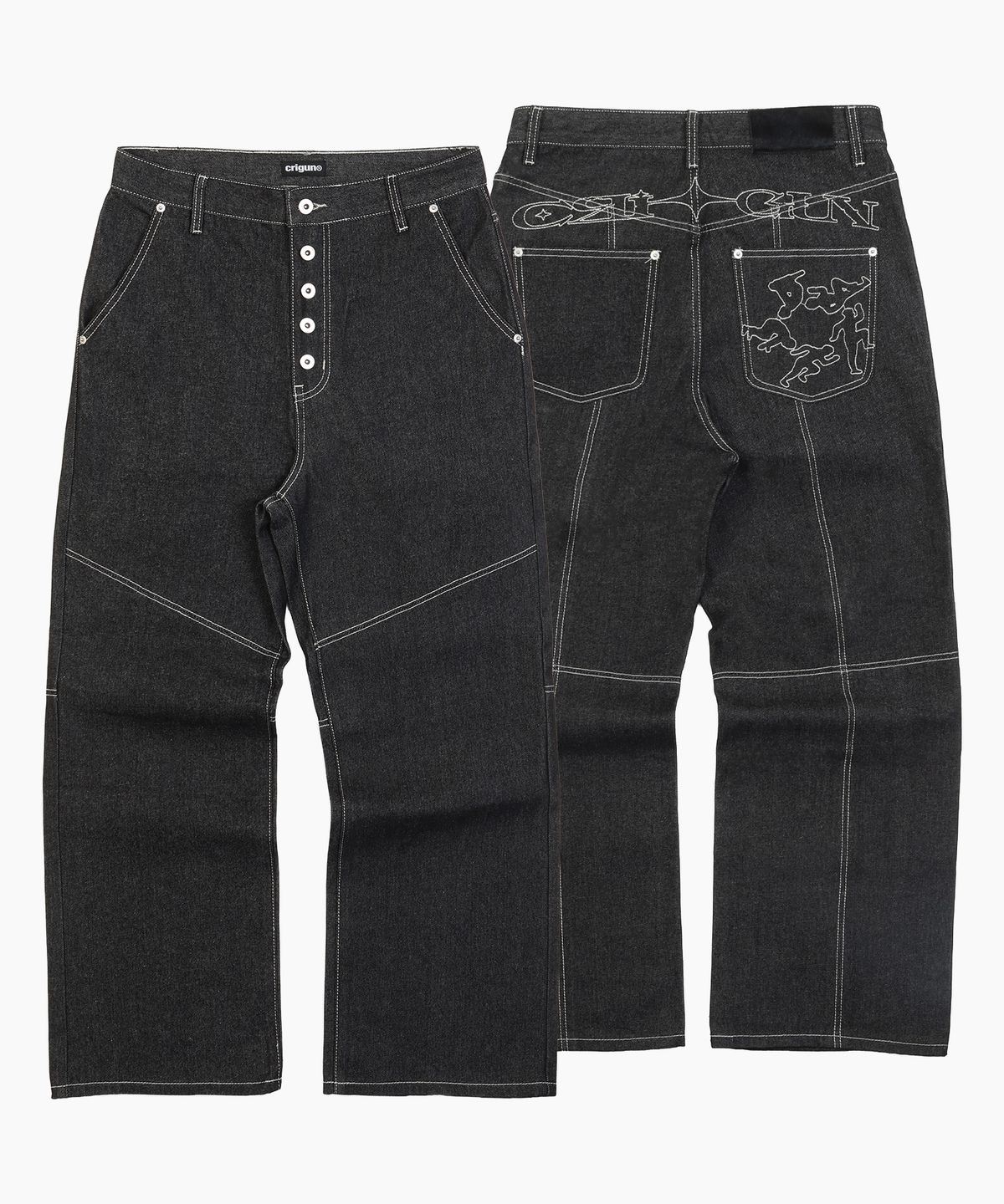 크리건(CRIGUN) BUTTON RAW DENIM PANTS
