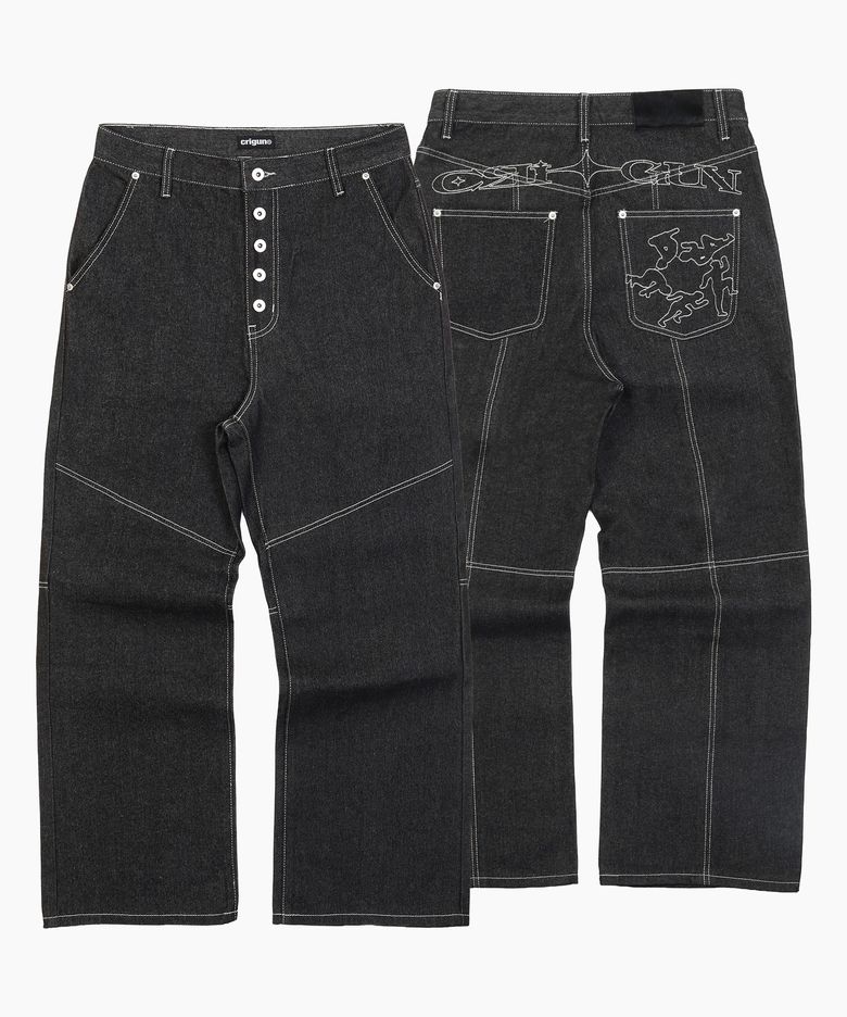 BUTTON RAW DENIM PANTS