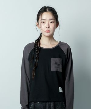 레이쉬 나그랑 배색 긴팔 티