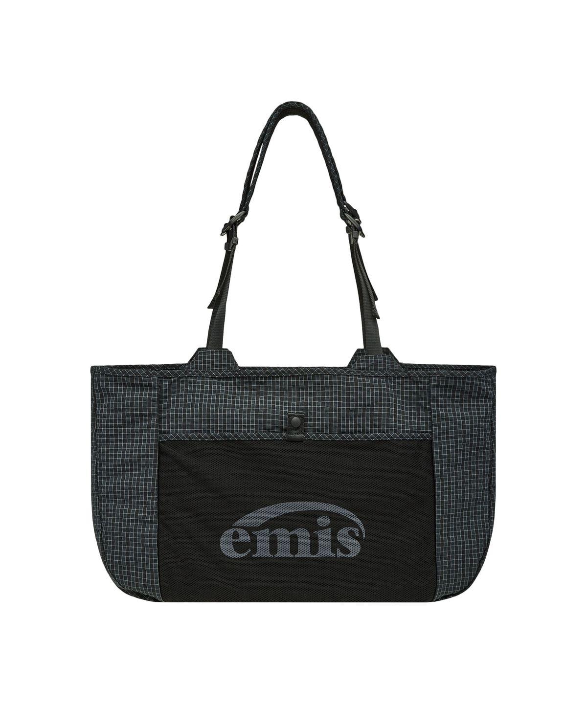 이미스(EMIS) PACKABLE CHECK SHOPPER BAG-BLACK