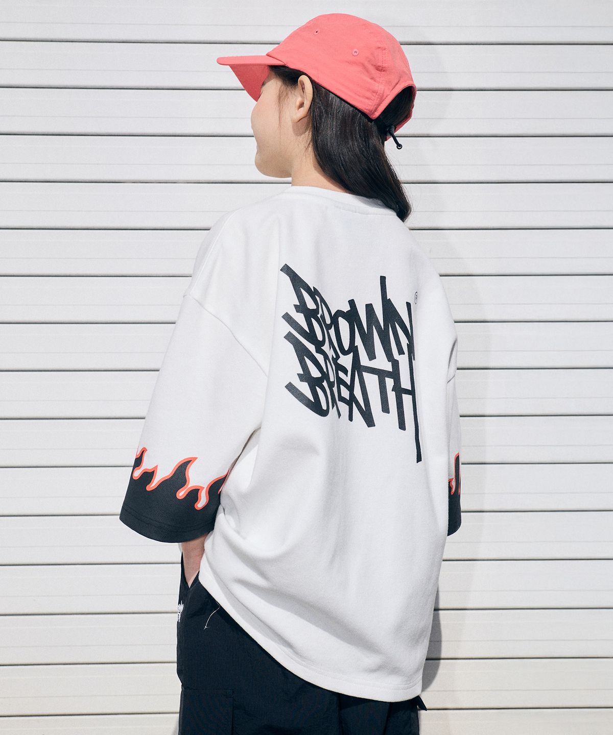 브라운브레스 키즈(BROWNBREATH KIDS) KIDS FIRE 3/4 SLEEVE TEE - WHITE