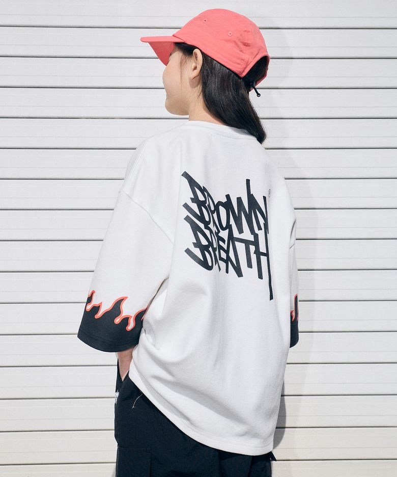 KIDS FIRE 3/4 SLEEVE TEE - WHITE