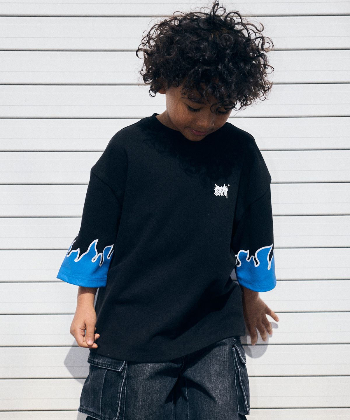 브라운브레스 키즈(BROWNBREATH KIDS) KIDS FIRE 3/4 SLEEVE TEE - BLACK