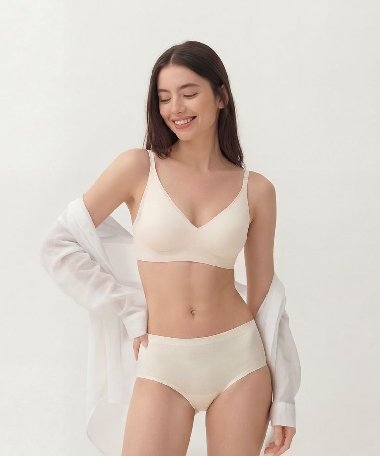 [라베브라] 젤리 푸쉬업 심리스 핑팁 브라팬티세트