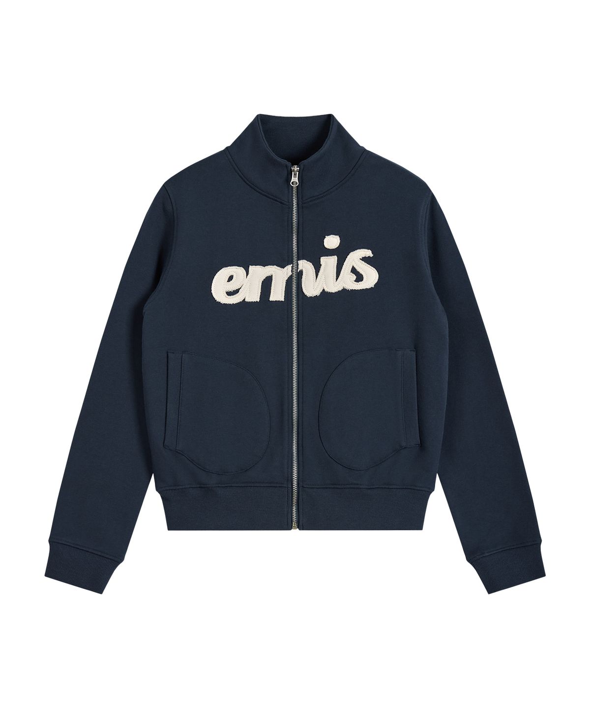 이미스(EMIS) (W) LETTERING LOGO SWEAT ZIP-UP-NAVY