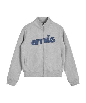 (W) LETTERING LOGO SWEAT ZIP-UP-MELANGE GRAY