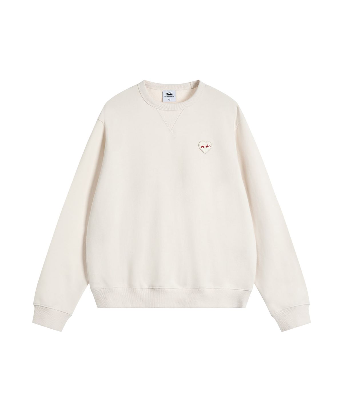 이미스(EMIS) HEART RUBBER PATCH SWEATSHIRT-IVORY