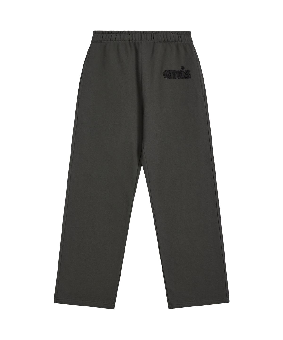 이미스(EMIS) COLOR-BLOCK APPLIQUE JOGGER PANTS-CHARCOAL