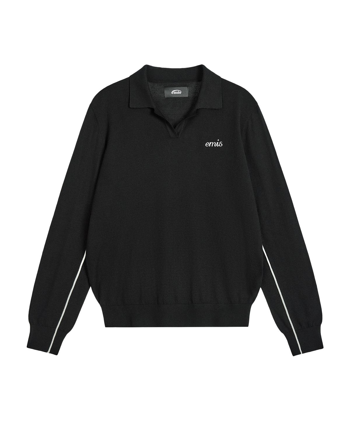 이미스(EMIS) (W) COLLAR KNIT TOP-BLACK