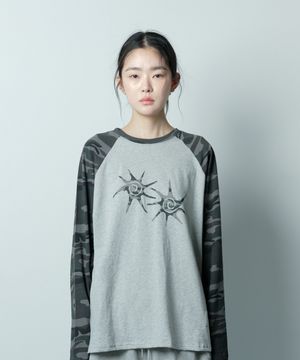 페이온 나그랑 카모 배색 긴팔 티