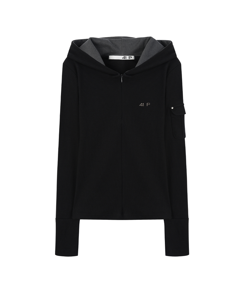 Half-Zip Hoodie / Black
