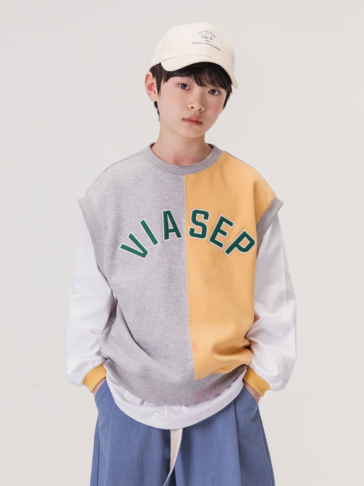비아셉템버(VIASEPTEMBER) 트윈 라운드 베스트 멜란지그레이