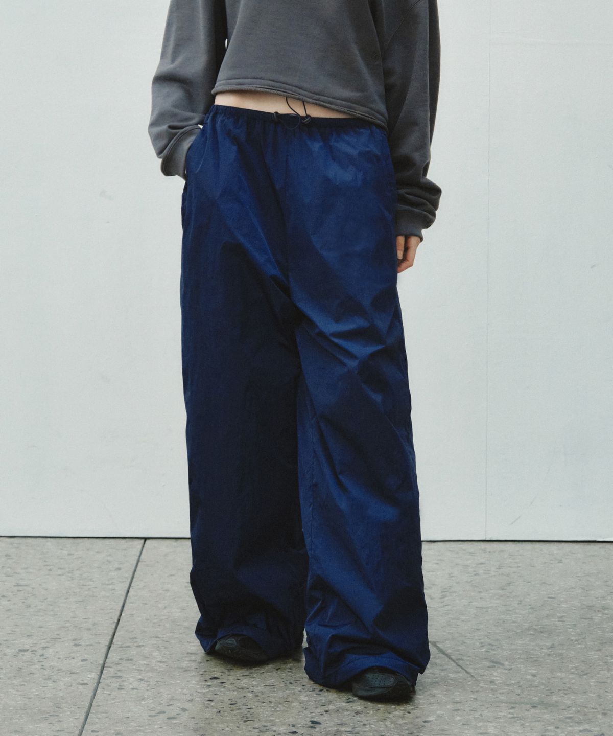 씨타(CITTA) Volume Wide Drawstring Pants_CTB562(Navy)