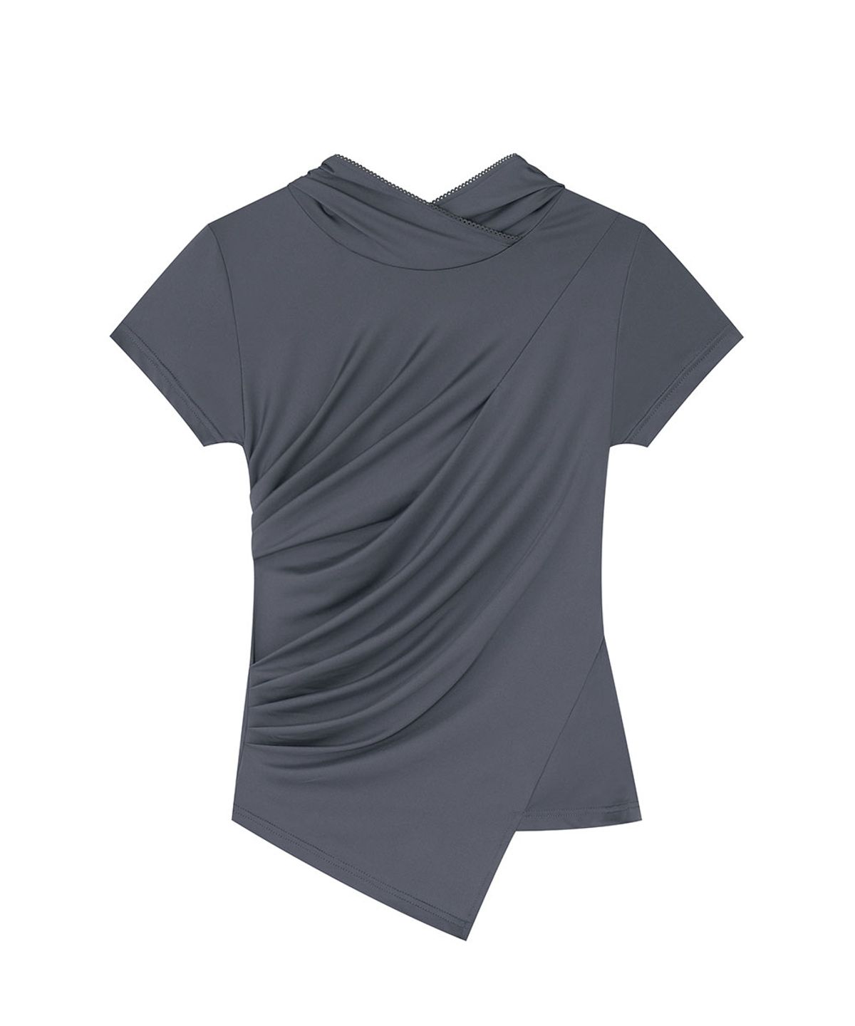 디프런티스(DIFFERENTIS) Hooded Drape Top (CH)