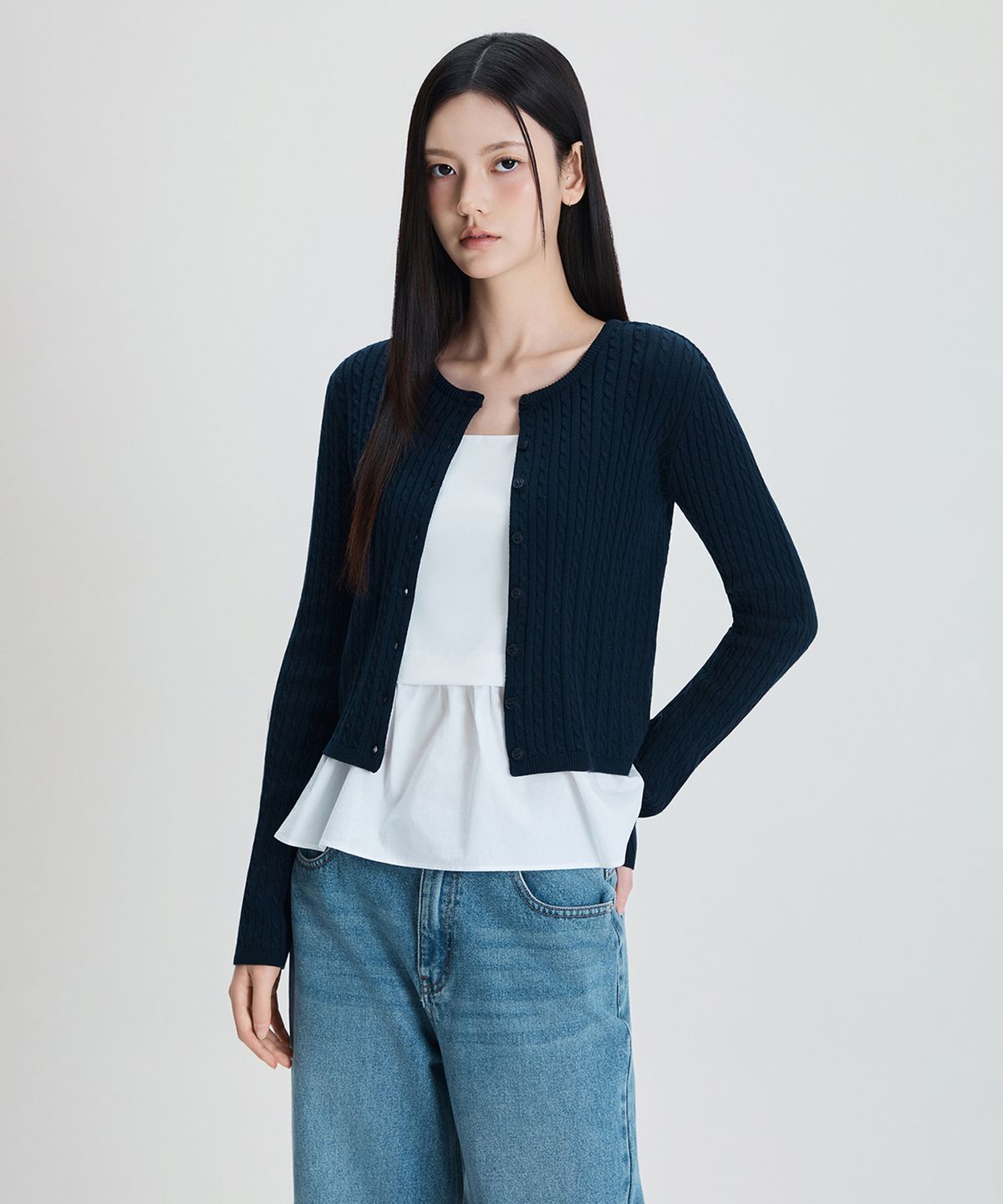 미쏘(MIXXO) 케이블 가디건 RE CKF908T_MIWCKG32QT