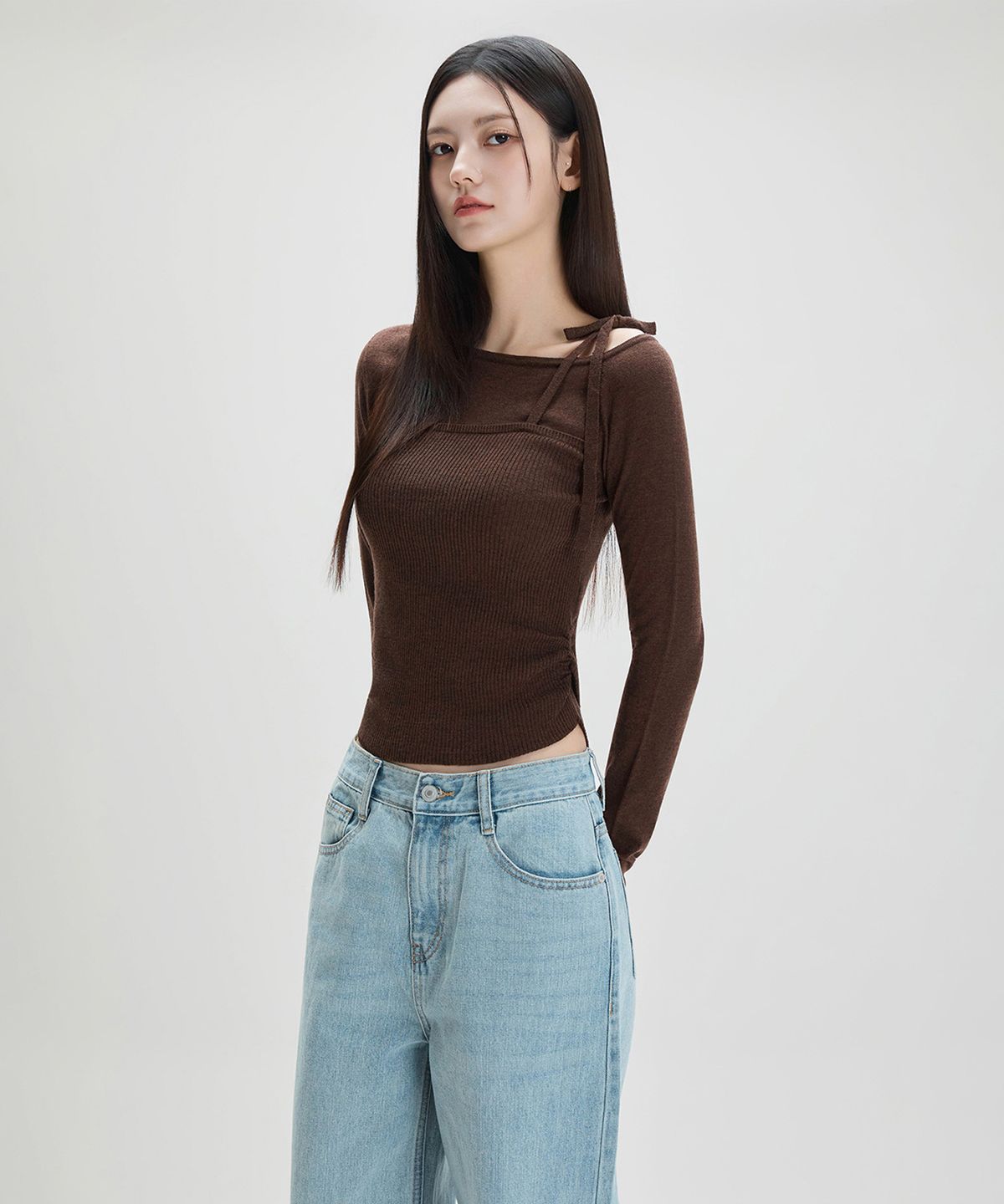 미쏘(MIXXO) 리본 원숄더 풀오버 RE KAF939T_MIWKAG34QT