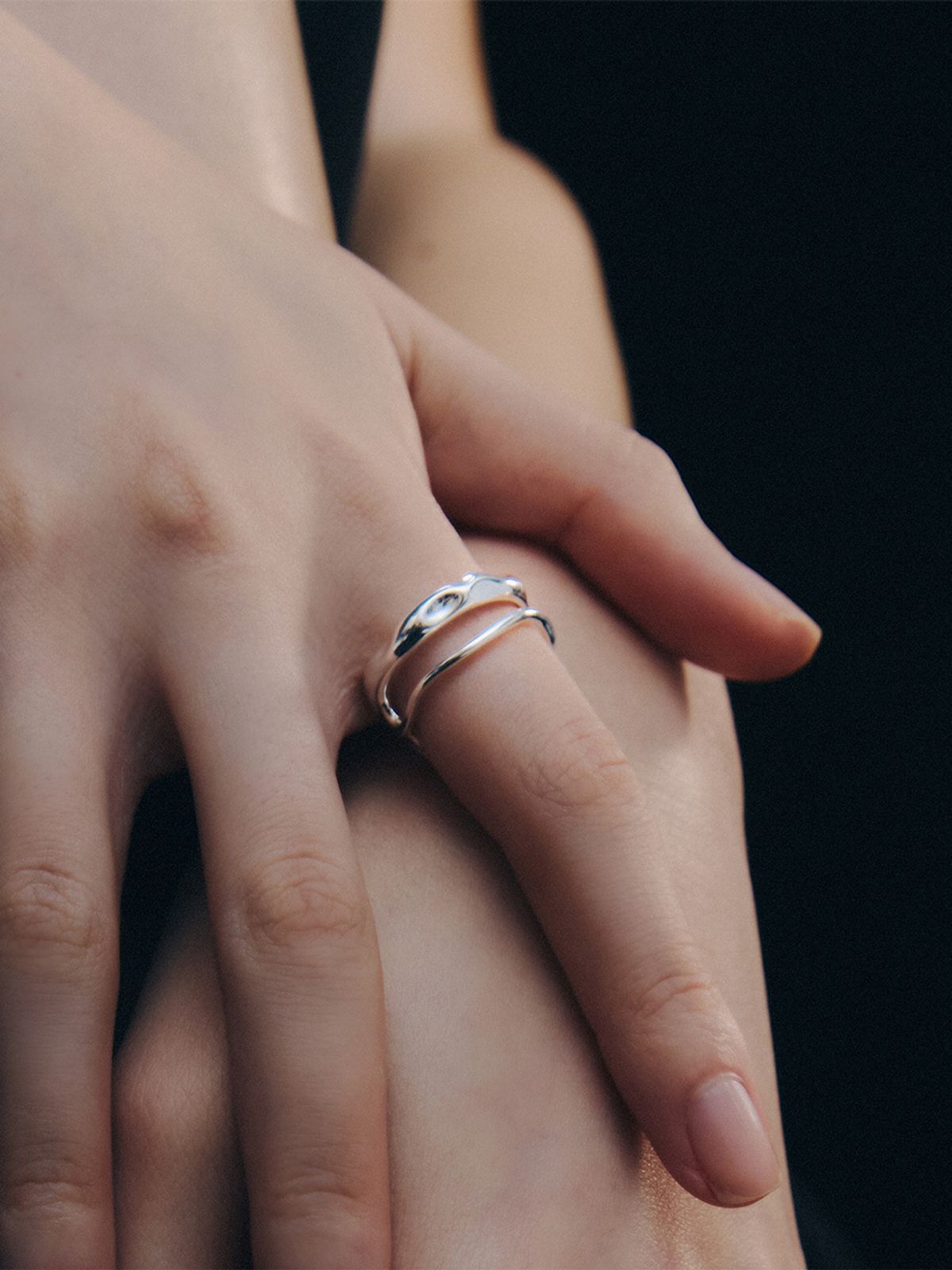 이너프(ENUFF) (silver 925) Twin layered ring