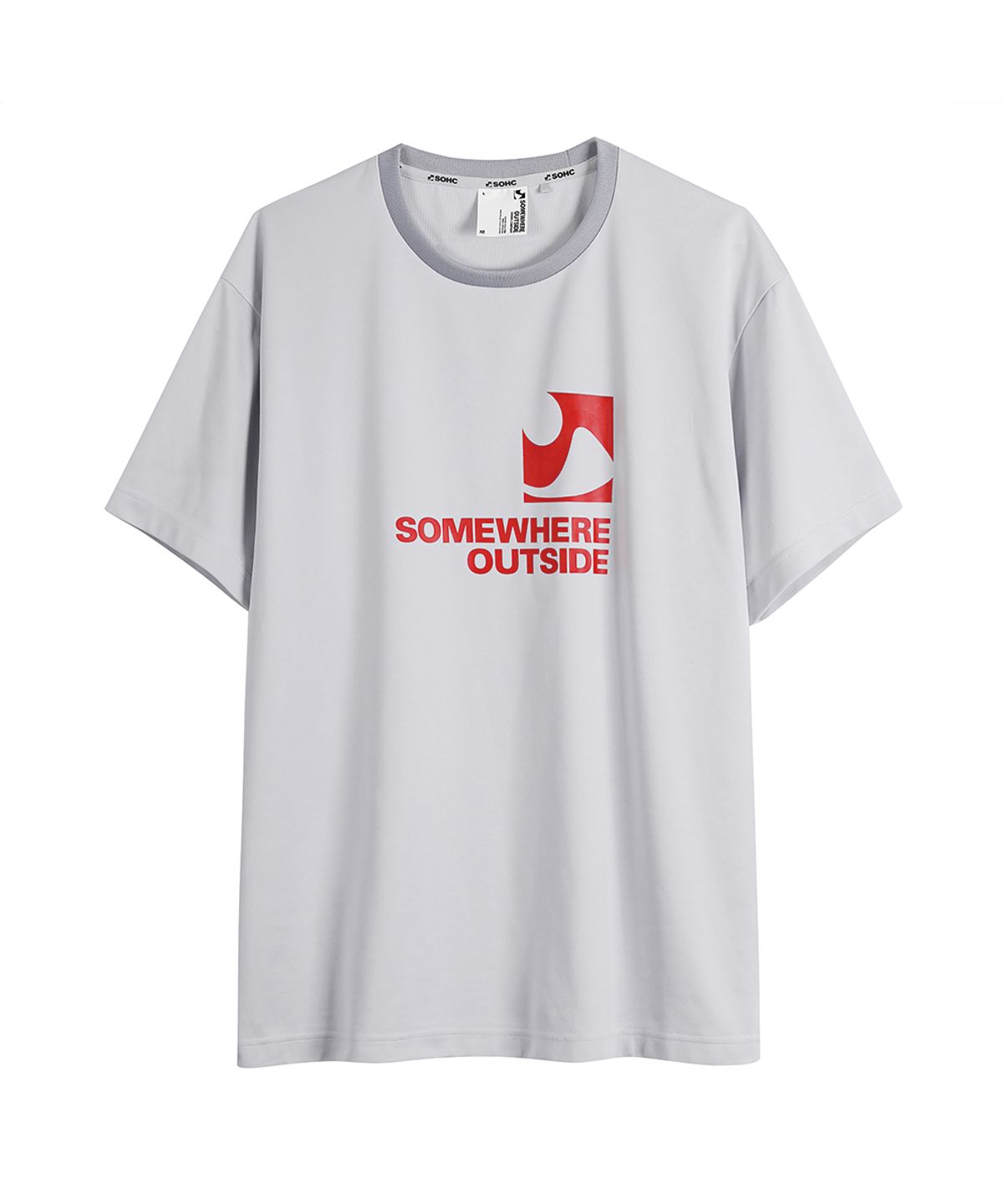 썸웨어 아웃사이드 하이킹 컴퍼니(SOMEWHERE OUTSIDE HIKING COMPANY) 로고 하프 티셔츠_L/GRAY