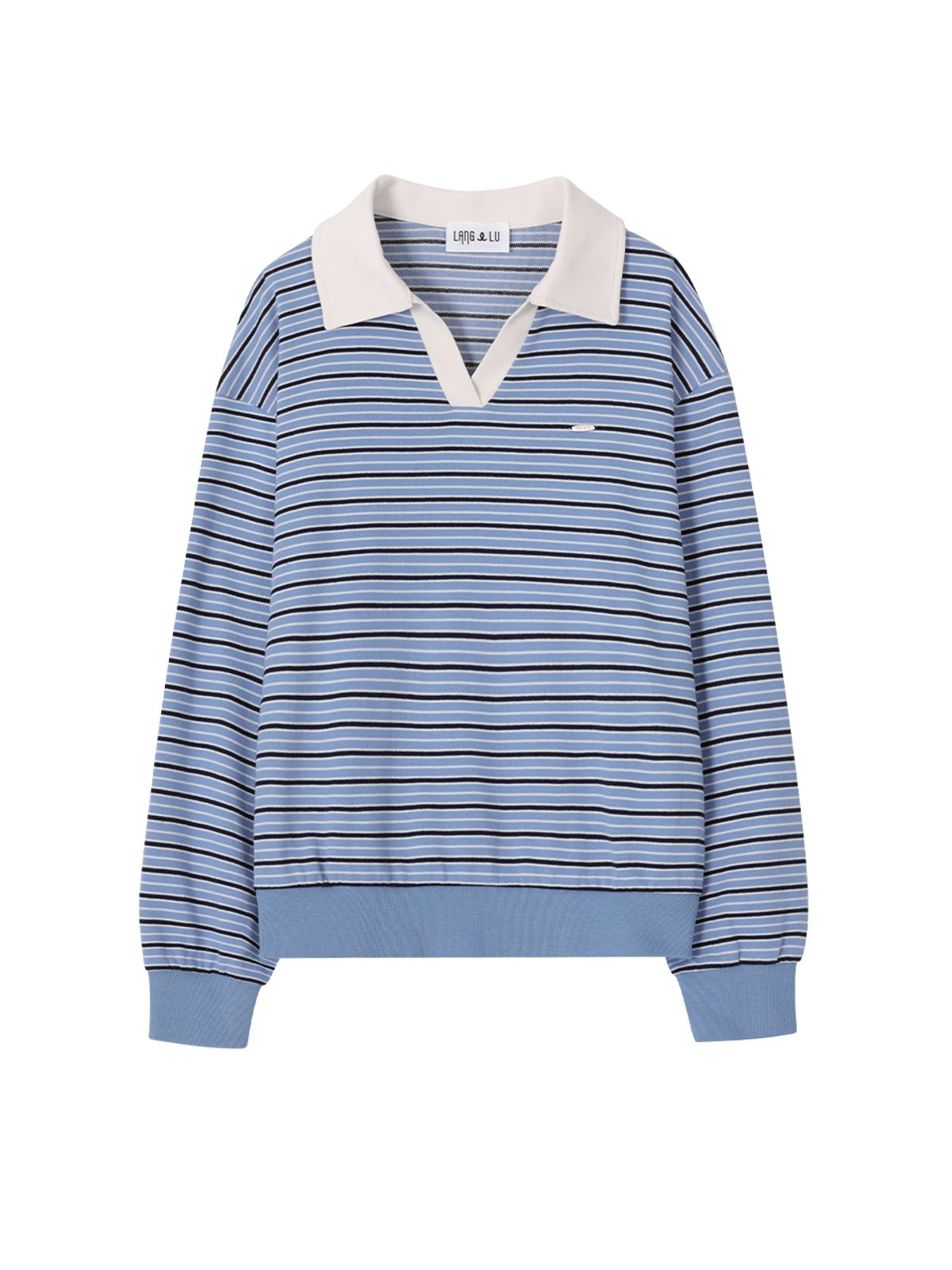 랭앤루(LANGNLU) HAILI Collar Sweatshirt(하이리)_BLUE