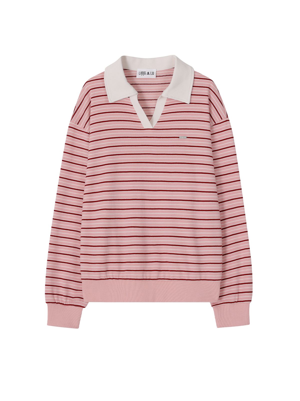 랭앤루(LANGNLU) HAILI Collar Sweatshirt(하이리)_PINK