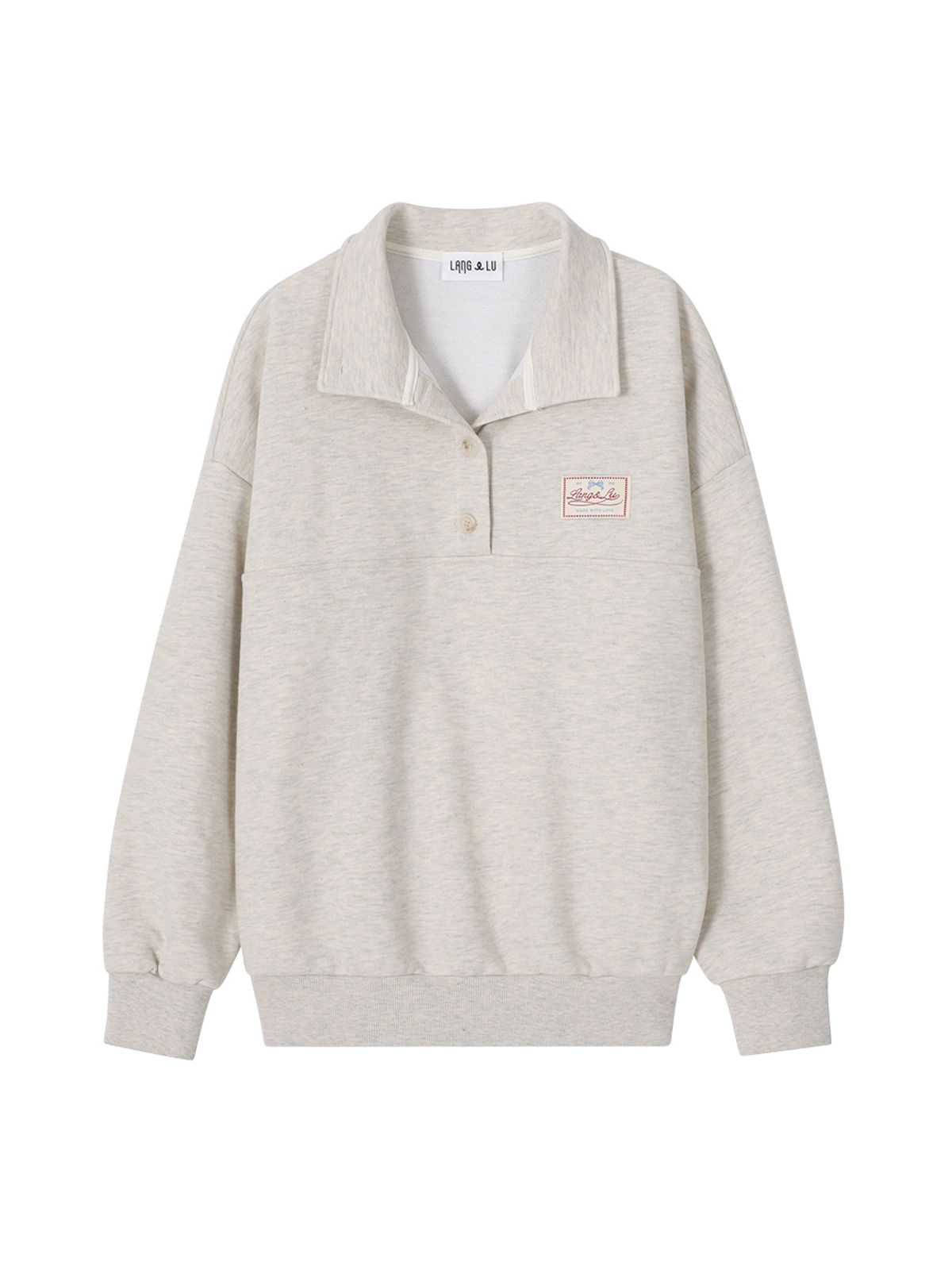 랭앤루(LANGNLU) AUBRY Half Sweatshirt(오브리)_OATMEAL
