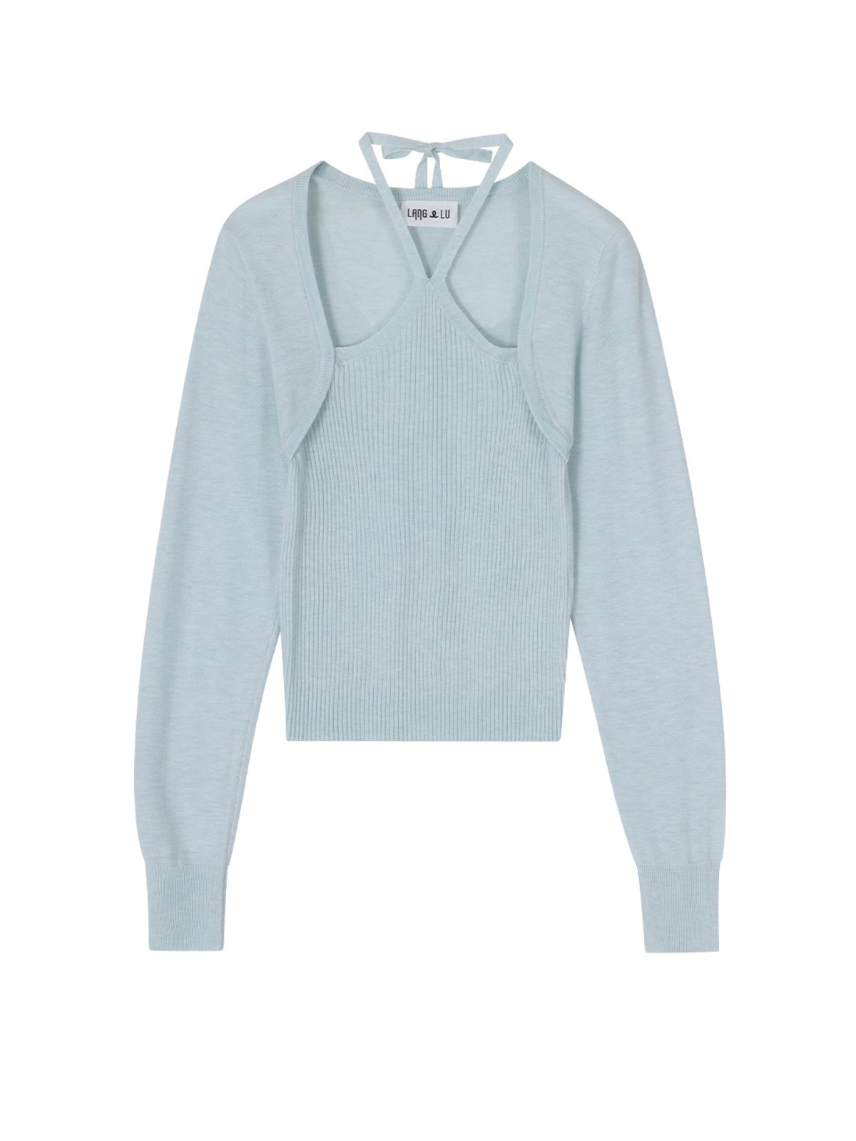 랭앤루(LANGNLU) MAO Cut-Off Knit(마오)_LIGHT BLUE