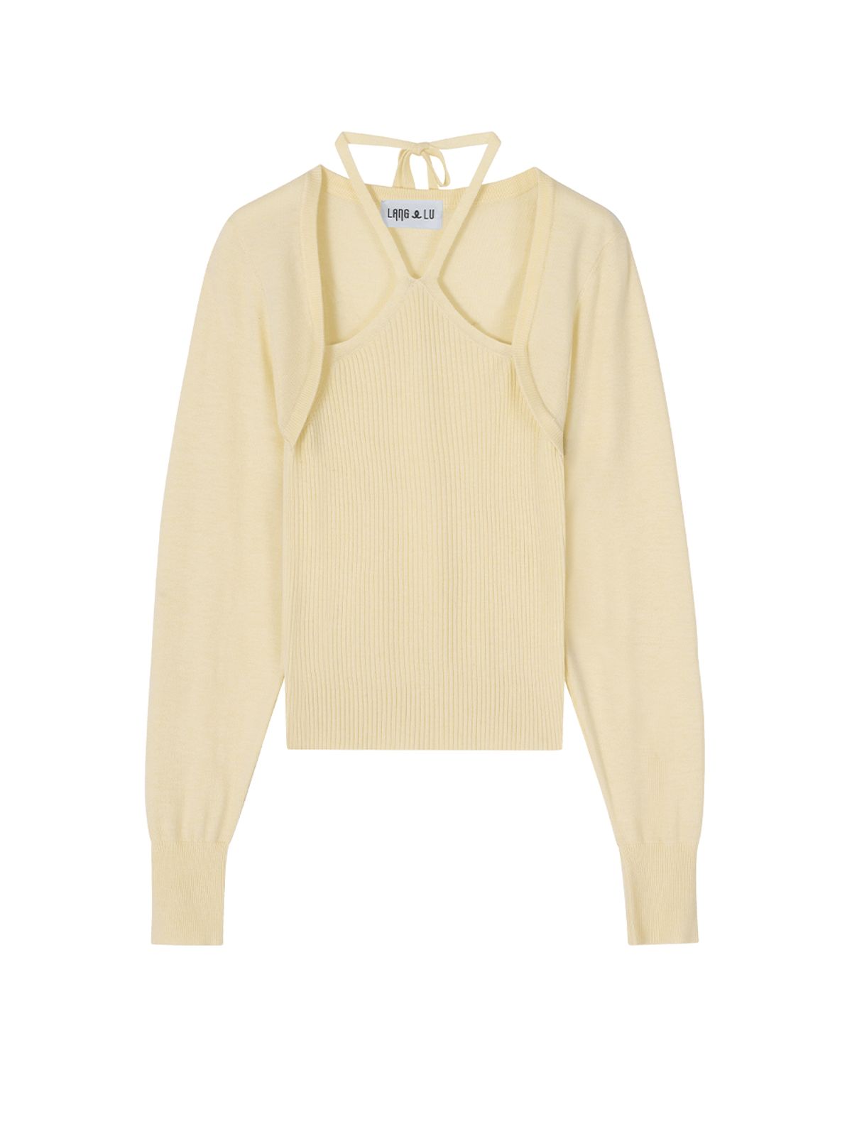 랭앤루(LANGNLU) MAO Cut-Off Knit(마오)_LIGHT YELLOW