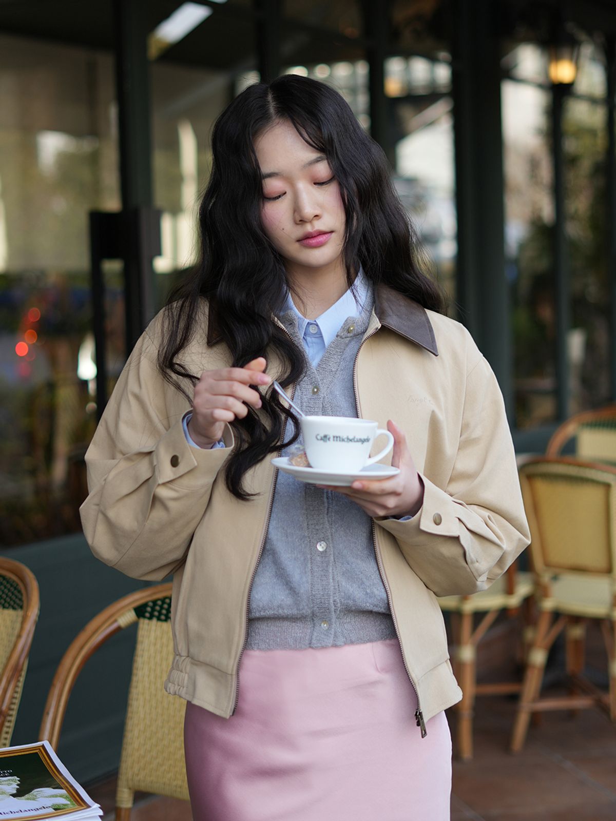 랭앤루(LANGNLU) NOTTINGHILL Cotton Bomber(노팅힐)_BEIGE