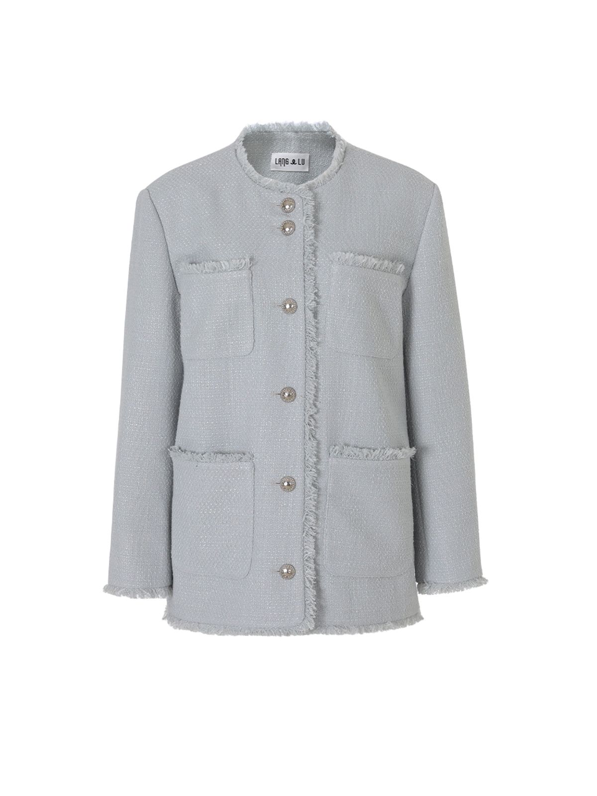 랭앤루(LANGNLU) TOAE Tweed Jacket(토에)_MINT GREY