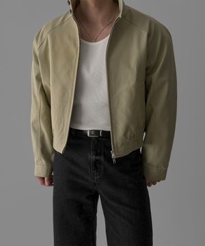 코튼 해링턴 크롭 자켓 [베이지]