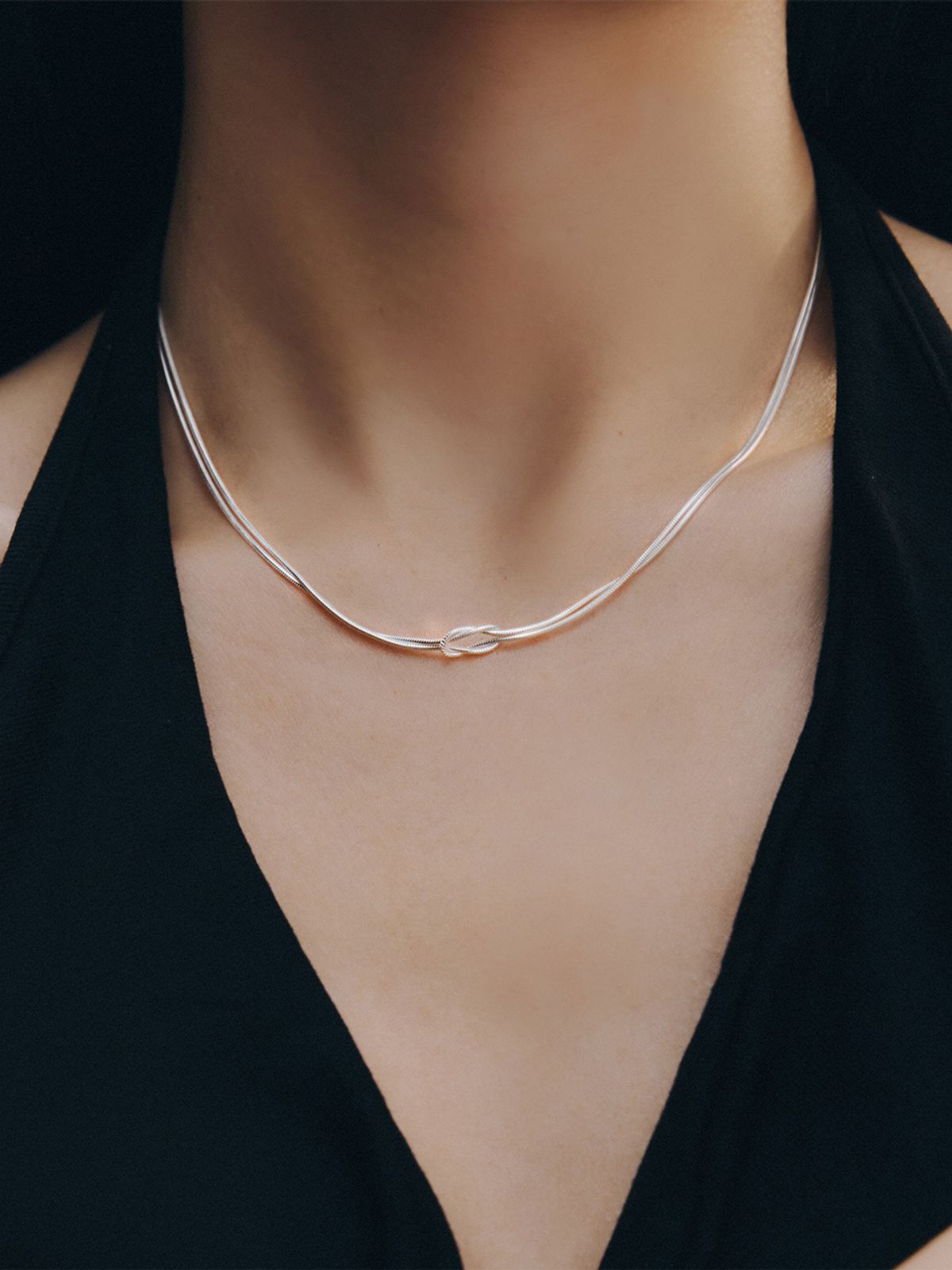 이너프(ENUFF) (silver 925)Tied line necklace