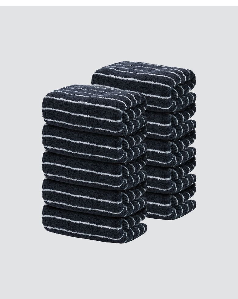 40수 200g 호텔 수건 10팩 [다크네이비 스트라이프]
