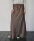 Relaxed Satin Maxi Skirt_CTS624(Brown)