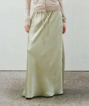 Relaxed Satin Maxi Skirt_CTS624(Green)