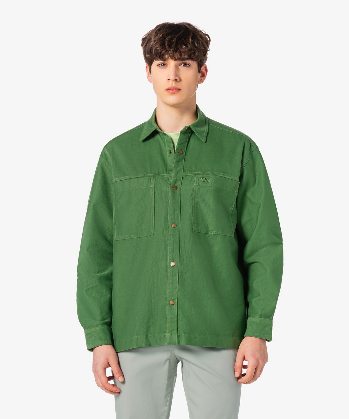 라코스테(LACOSTE) 남성 JP 릴랙스 핏 체스트 포켓 아우터 셔츠 CH9445-56G 02M