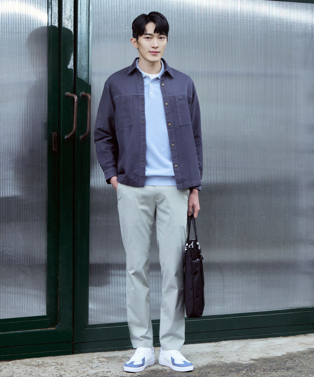 라코스테(LACOSTE) 남성 JP 릴랙스 핏 체스트 포켓 아우터 셔츠 CH9445-56G S5T