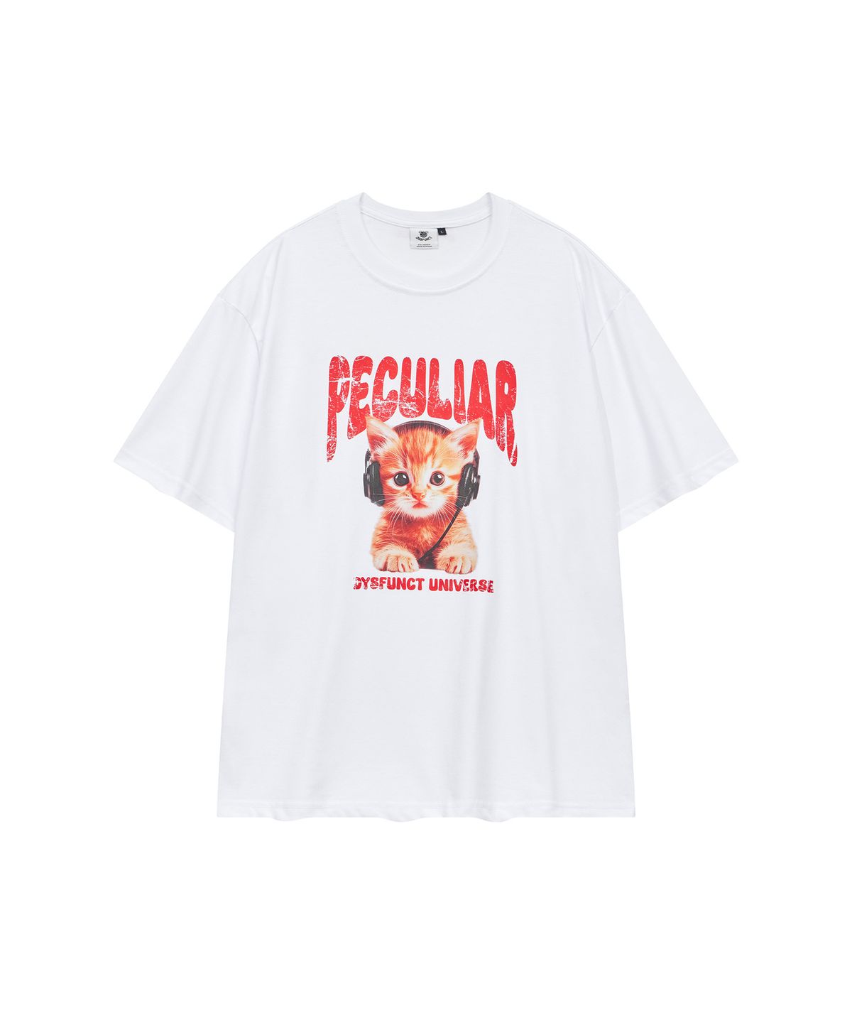 디스펑트(DYSFUNCT) PECULIAR KITTY T-SHIRT(WHITE)