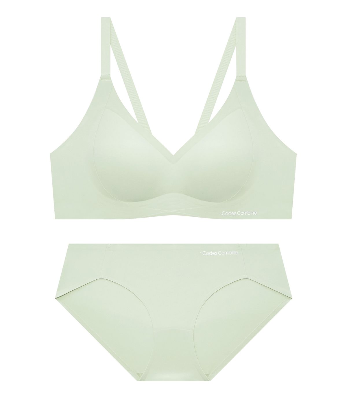 코데즈컴바인 이너웨어(CODES COMBINE INNERWEAR) 파워볼륨 심리스 노와이어 브라팬티 세트_라이트민트