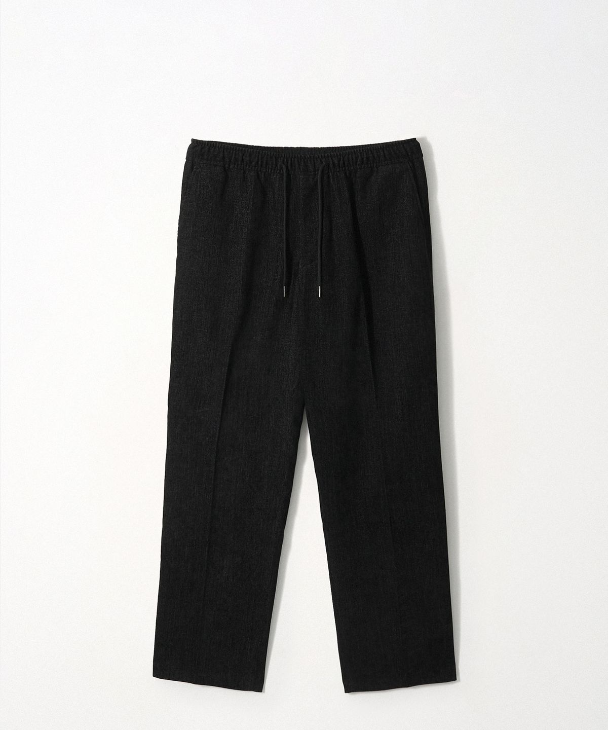 이지오(EZIO) Essential Denim Wide Banding Pants_Black