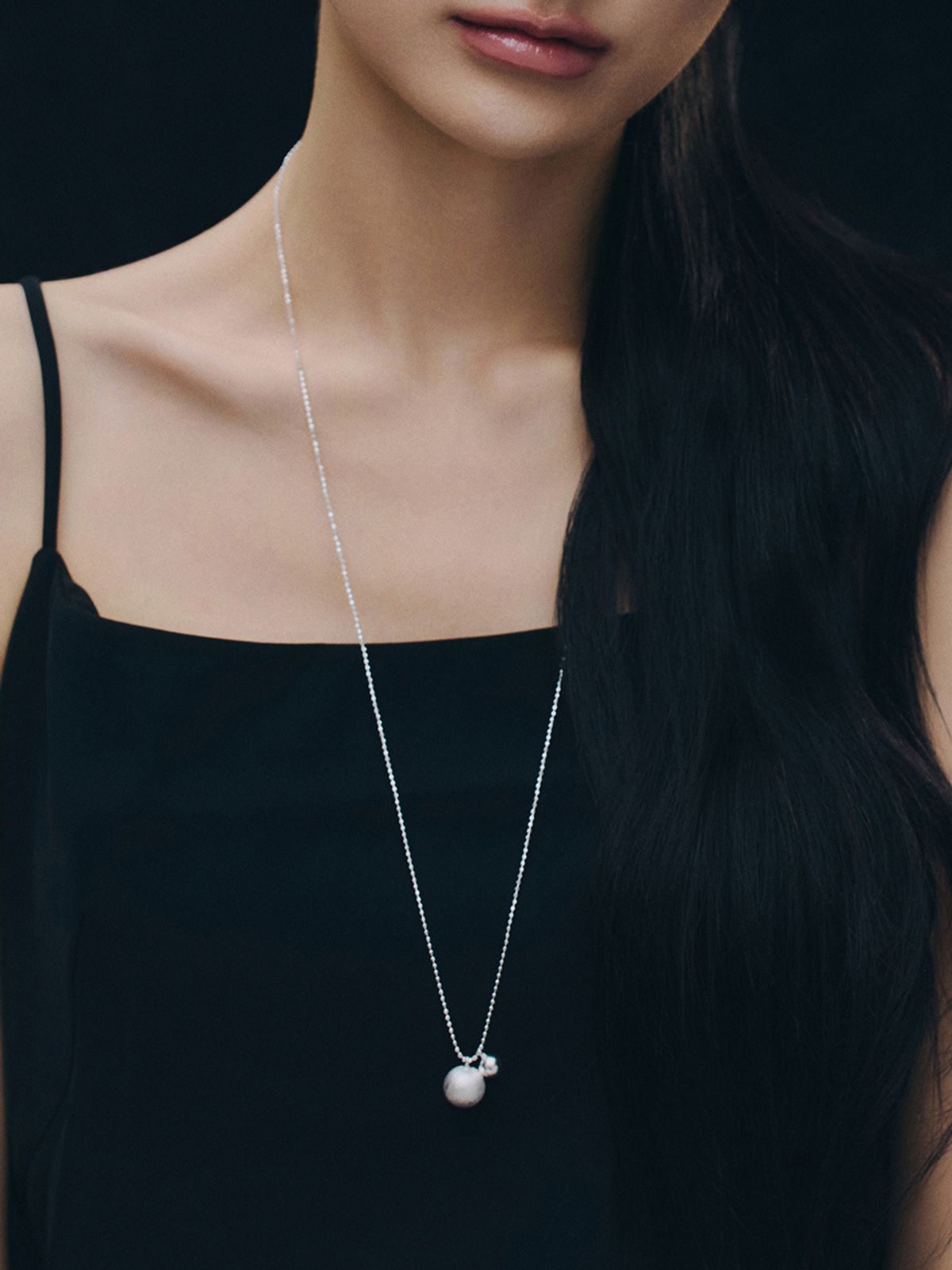 이너프(ENUFF) (silver 925) Glowy double drop necklace