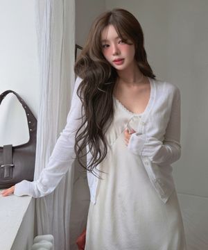 Essential Semi Crop Vneck Wool Cardigan_CTK257(3color)