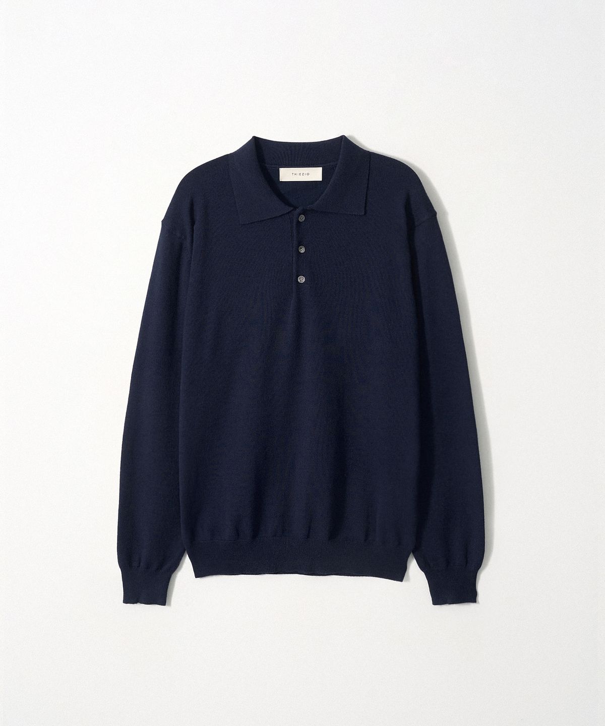 이지오(EZIO) Essential Button collar Knit_Navy