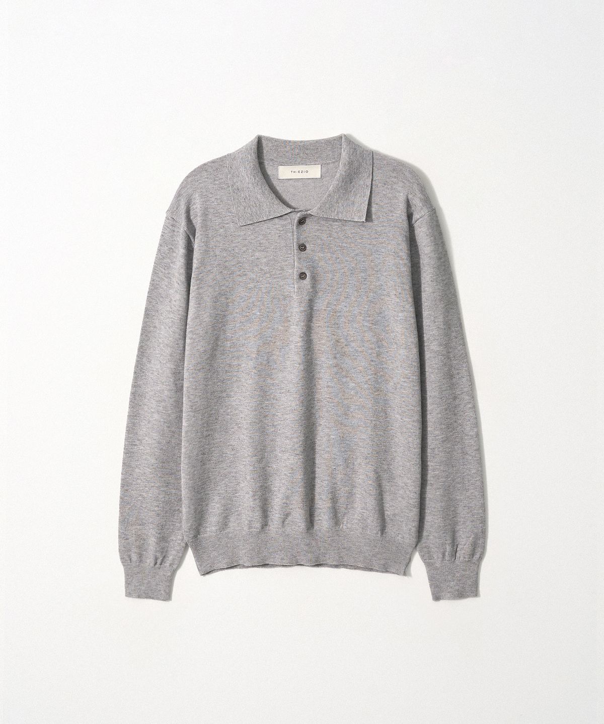 이지오(EZIO) Essential Button collar Knit_Light Grey