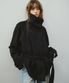 Linen Blend High-neck Half Trench Coat_CTO152(Black)