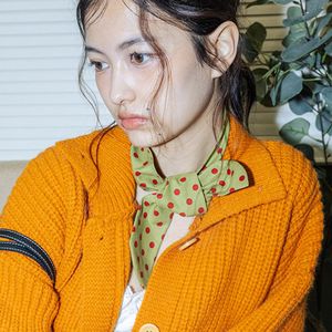 DD_Candy dot scarf_KHAKI