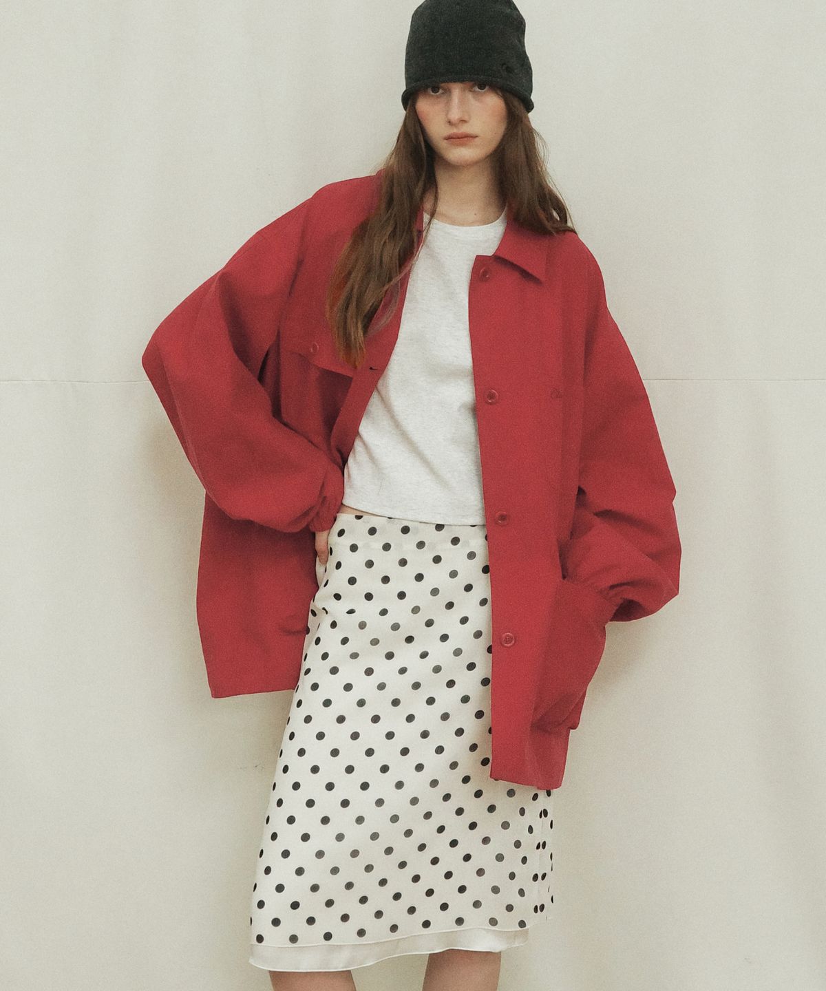 씨타(CITTA) Linen Blend Utility Field Jacket_CTO155(Red)