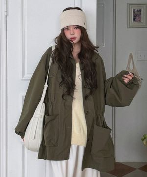 Linen Blend Utility Field Jacket_CTO155(Khaki)