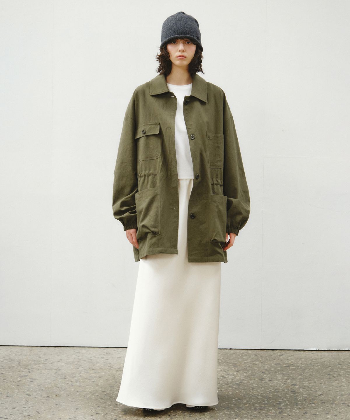 씨타(CITTA) Linen Blend Utility Field Jacket_CTO155(Khaki)