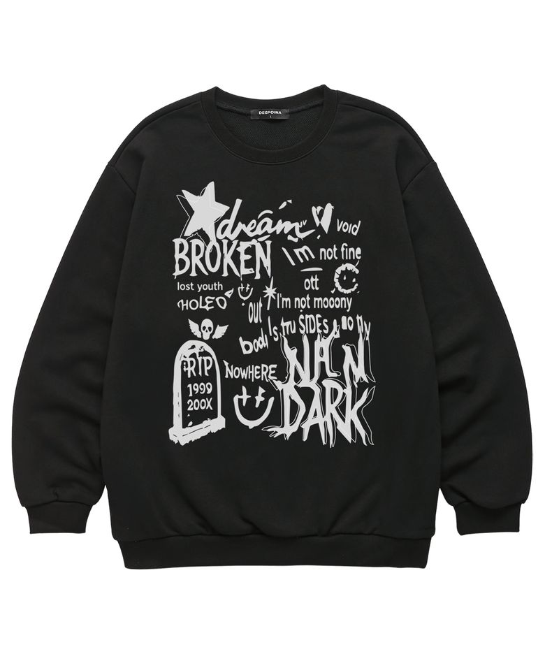 BROKEN STAR 맨투맨 (VLS0220) 블랙